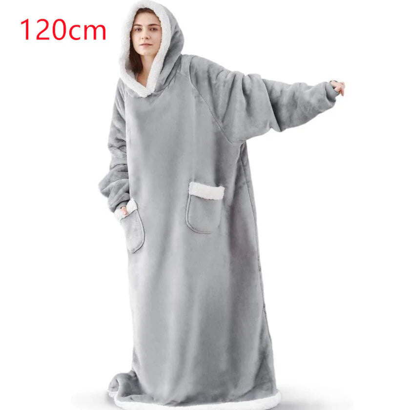 Winter TV Hoodie Blanket Winter Warm Home Clothes Women Men Oversized Pullover with Pockets