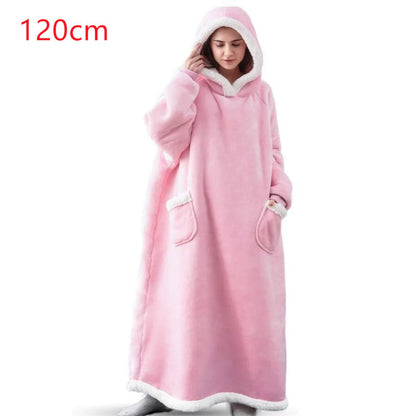 Winter TV Hoodie Blanket Winter Warm Home Clothes Women Men Oversized Pullover with Pockets