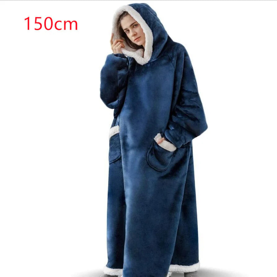 Winter TV Hoodie Blanket Winter Warm Home Clothes Women Men Oversized Pullover with Pockets